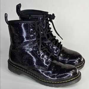 Dr Martens 1460Y metallic patent leather boots size 7